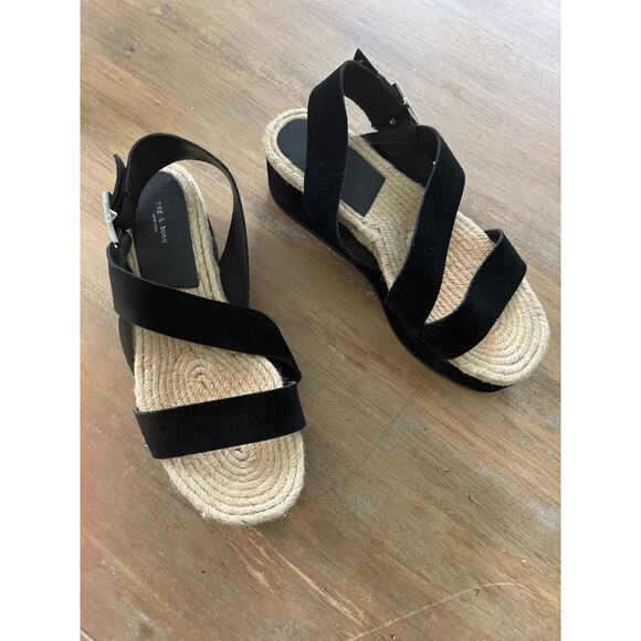Rag & Bone Megan Black Suede Platform
Wedge Sandal Size 39 - Picture 2 of 11